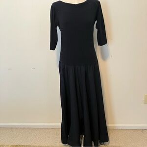 Luna Luz Women's S Black Stretch Top Maxi Dress Full Pleat Skirt Whimsygoth
